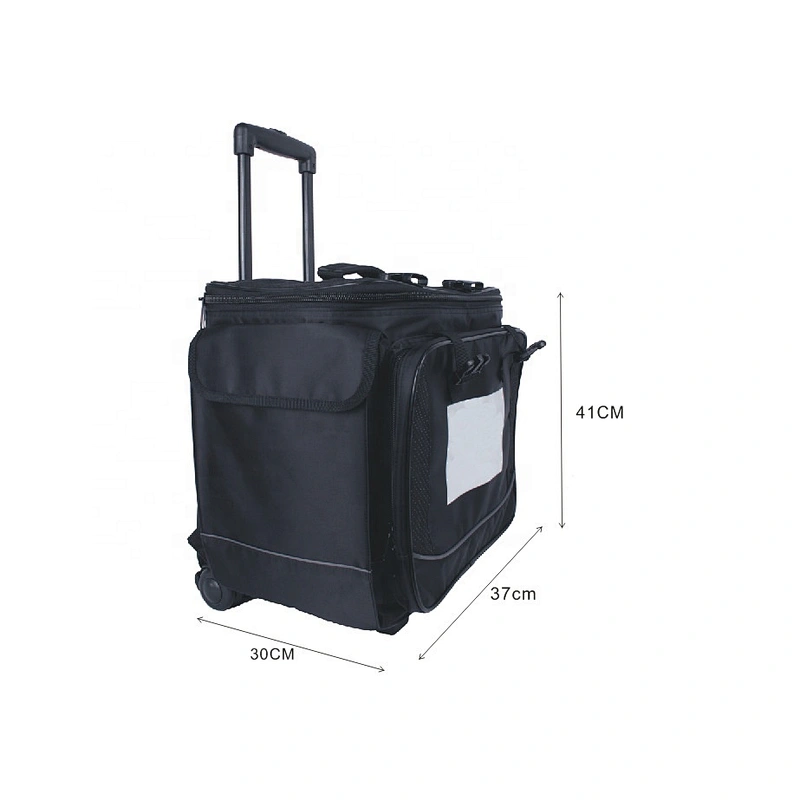 12 Bottle Insulated Wine Tote Case Wheel Travel Black  Cooler with Organizer