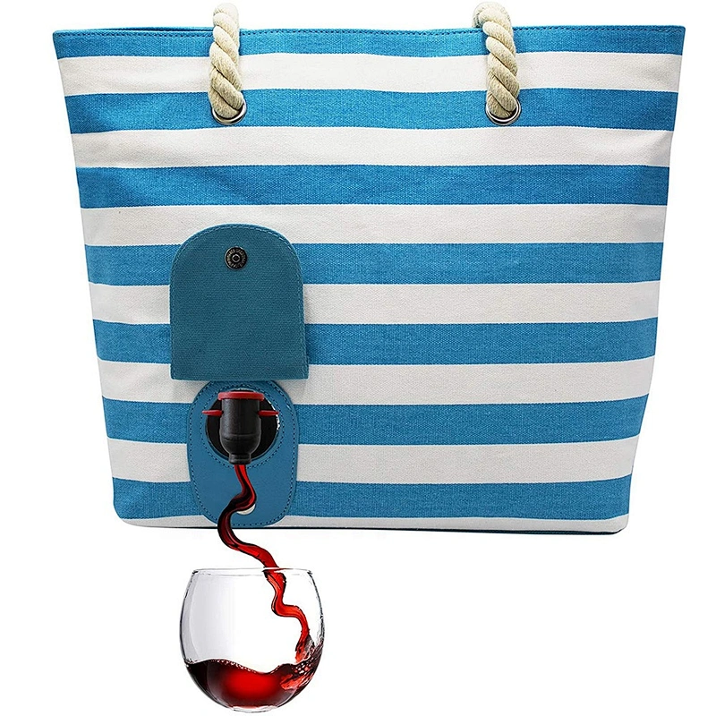 Fashionable functional soft cooler purse with Hidden Insulated Compartment Wine Tote Bag with or without the beverage pouch