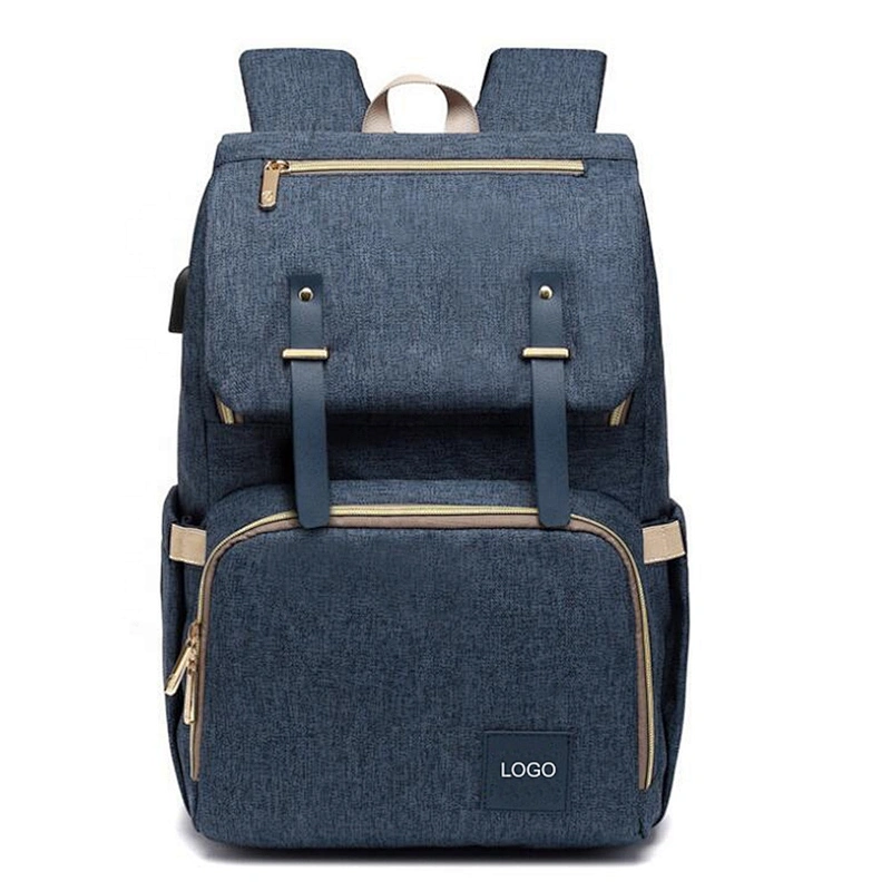 Premium stylish design baby diaper bag backpack mochila panalera bebe nappy bag Leather Diaper Bag with USB Changing Port