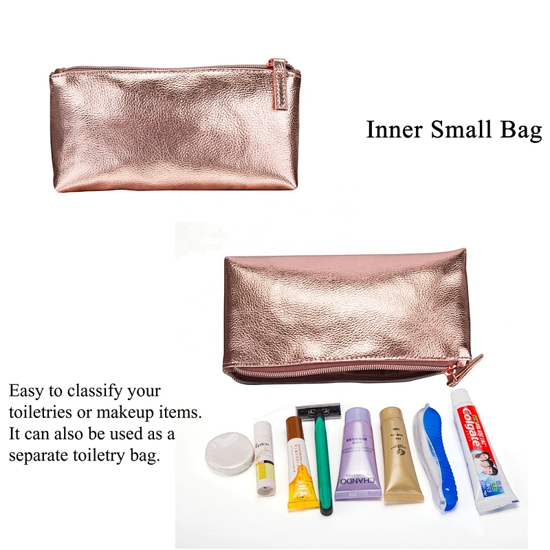 women's hook travel cosmetic bags portable cosmetics storage bag multifunctional waterproof PU leather makeup bag