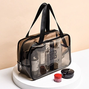 Custom Logo pvc small Waterproof cosmetic kit bags zip Pouch Transparent Beauty Clear Travel Makeup mini Wash Bag