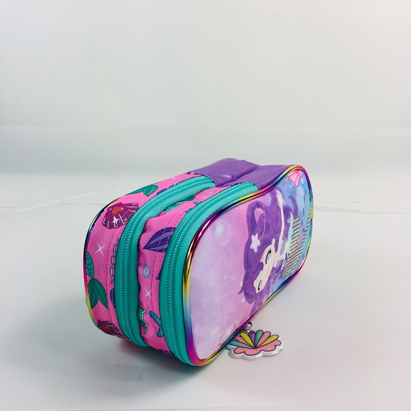 Novelty Mermaid Office supply custom Holographic Pencil case bag School Pencil case for girl