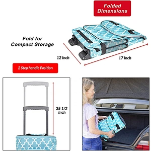 Outdoor travelling large compartment custom insulated trolley picnic cooler bag with wheels