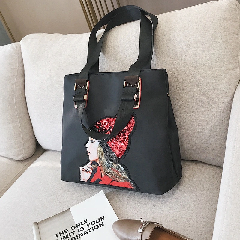 Durable Quality Cartoon Sequins Fashion Design Women Handle Travel Bag Short-Distance Business Luggage Travel Duffel Bag