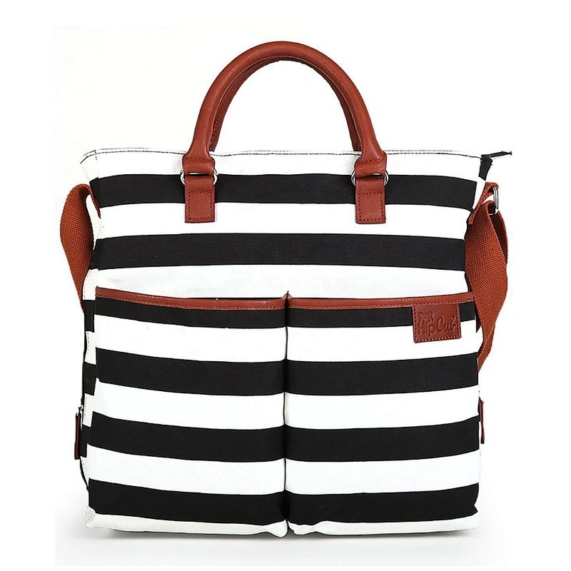 Zebra stripes lightweight mummy bag with changing mat handbag travel diaper bag