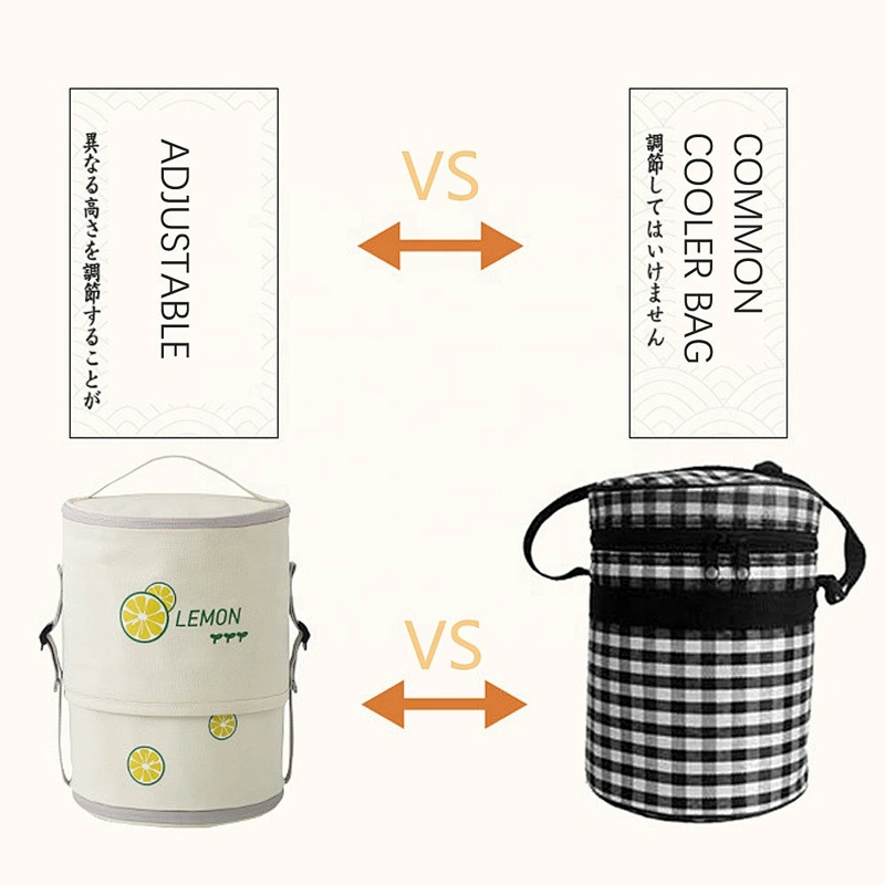 New Japan style customization retractable portable insulation lunch bag outdoor picnic bag insulated box cooler bag