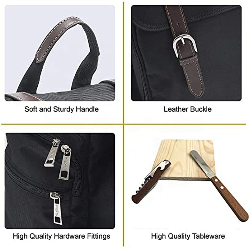 Picnic Backpack For 4 Person Set Pack With Insulated Waterproof Pouch factory detachable thermal insulation cooler bag