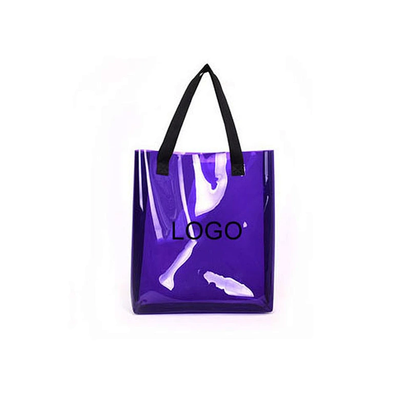 Customized fashionable Large Summer clear PVC transparent women beach bags 2020