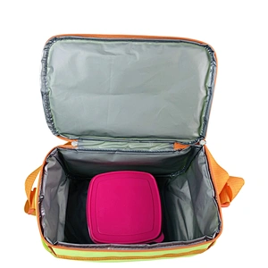 High quality insulated cooler box bags deliver lunch food delivery with custom logo thermal fluorescent green fabric for kids