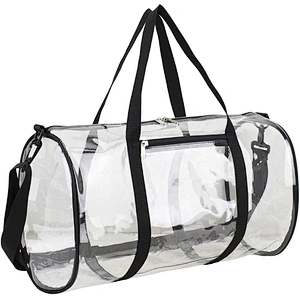 Customized Transparent PVC Duffel Beach Bag Handbag Women with Logo Factory Price for Clear PVC Pink Black Tote Duffel Bag