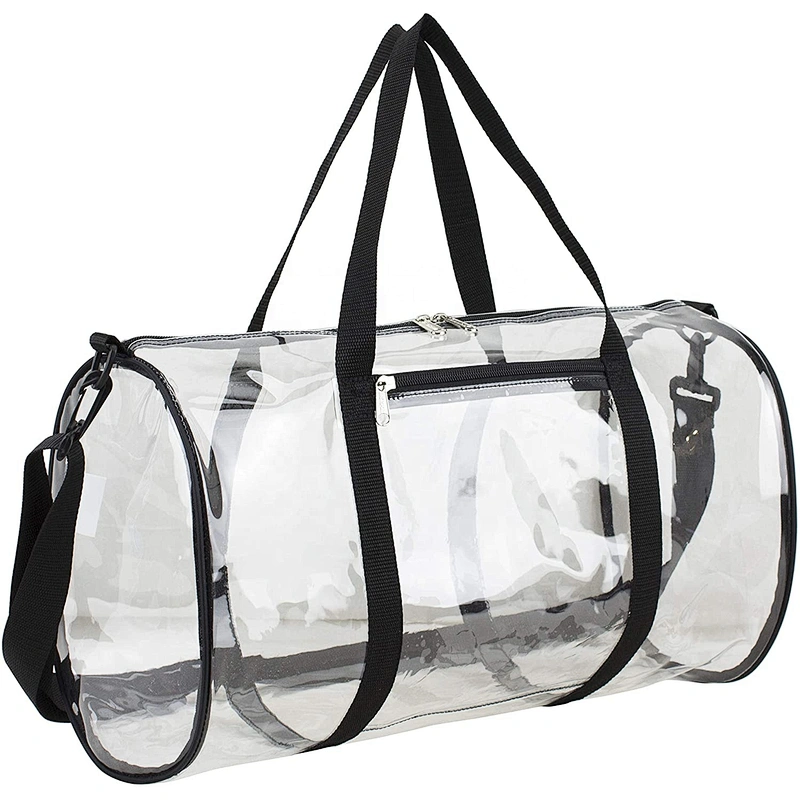 Customized Transparent PVC Duffel Beach Bag Handbag Women with Logo Factory Price for Clear PVC Pink Black Tote Duffel Bag