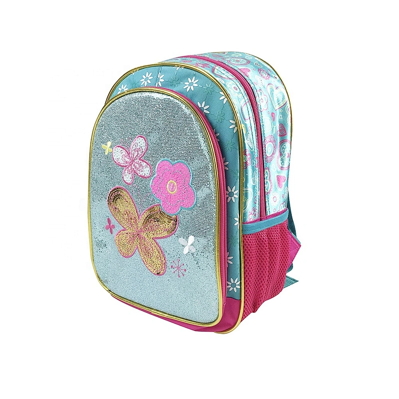 2020 New design Wholesale customized Fashionable primary student small  girls school bag girl shiny sequin bags for kids school