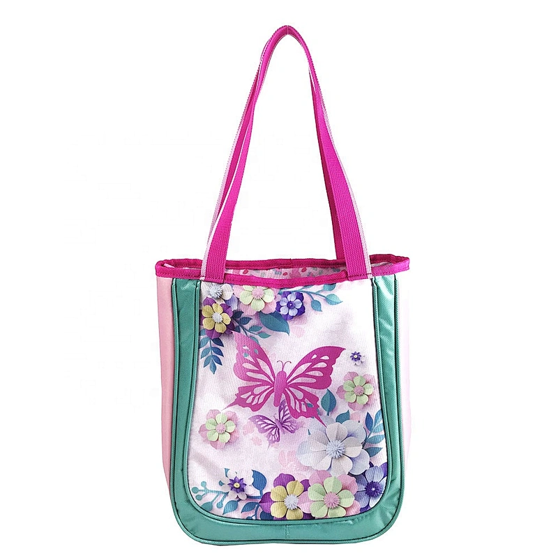 OEM Lady Girls Fashion school Customized Logo Style Hand bag tote bags with custom printed logo tote bag polyester