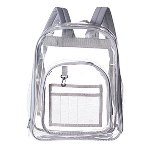 PVC Transparent custom print Logo Backpack Large Capacity Simple Waterproof Student school bag backpack