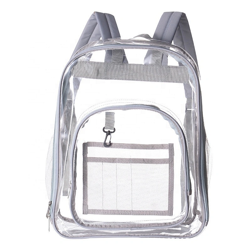 PVC Transparent custom print Logo Backpack Large Capacity Simple Waterproof Student school bag backpack