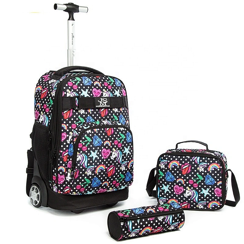 2020 high quality School Trolley Bag Set 18 inch Kid cartoon School Bags three-piece Trolley Bag Set