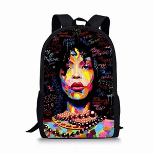 Custom black skin Backpack for African girls' primary school students  digital 3D printed backpack for children