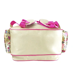 Popular factory high quality student backpack golden backpack leather children school bags for girls kids with fantasy fabric