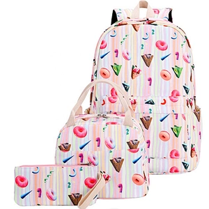 3 in 1 set High quality Custom girls latest school bags backpacks for women teenager girls