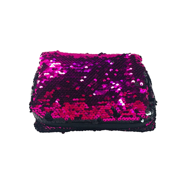 OEM/ODM Waterproof shiny sequins Women Travel Makeup Organizer Cosmetic bag basket Case Bags with handles