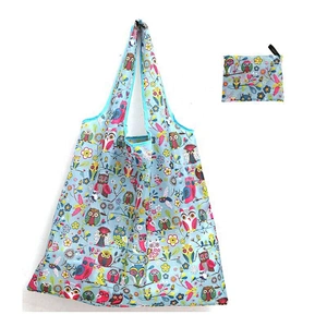 2020 Custom  Eco Friendly Easy Carry Reusable Foldable Pocket Tote Grocery Bag Folding Shopping Bags