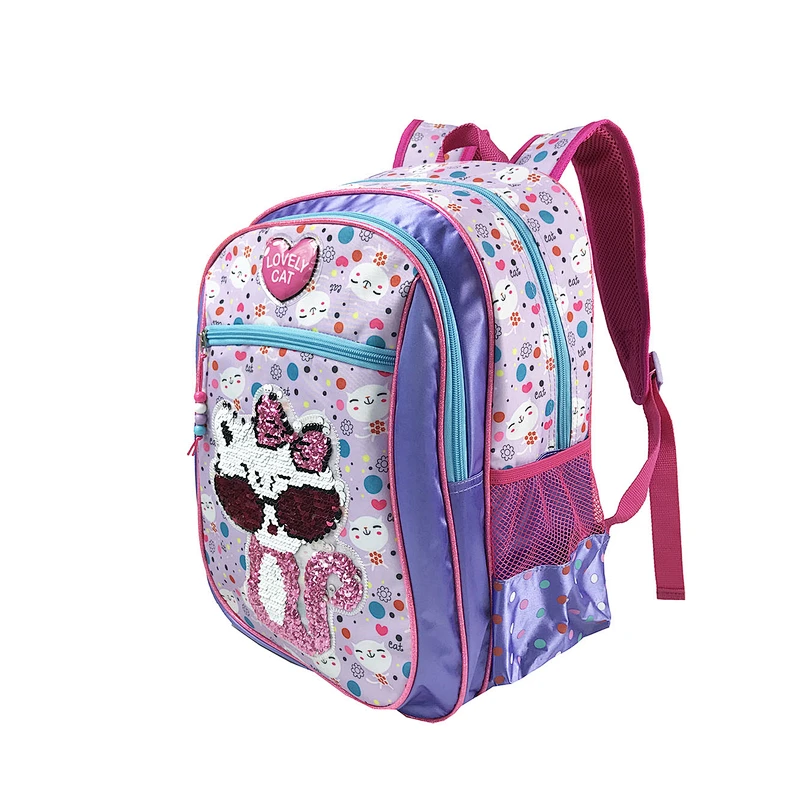 Fashionable primary student small  girls school bag girl shiny sequinbags for kids school
