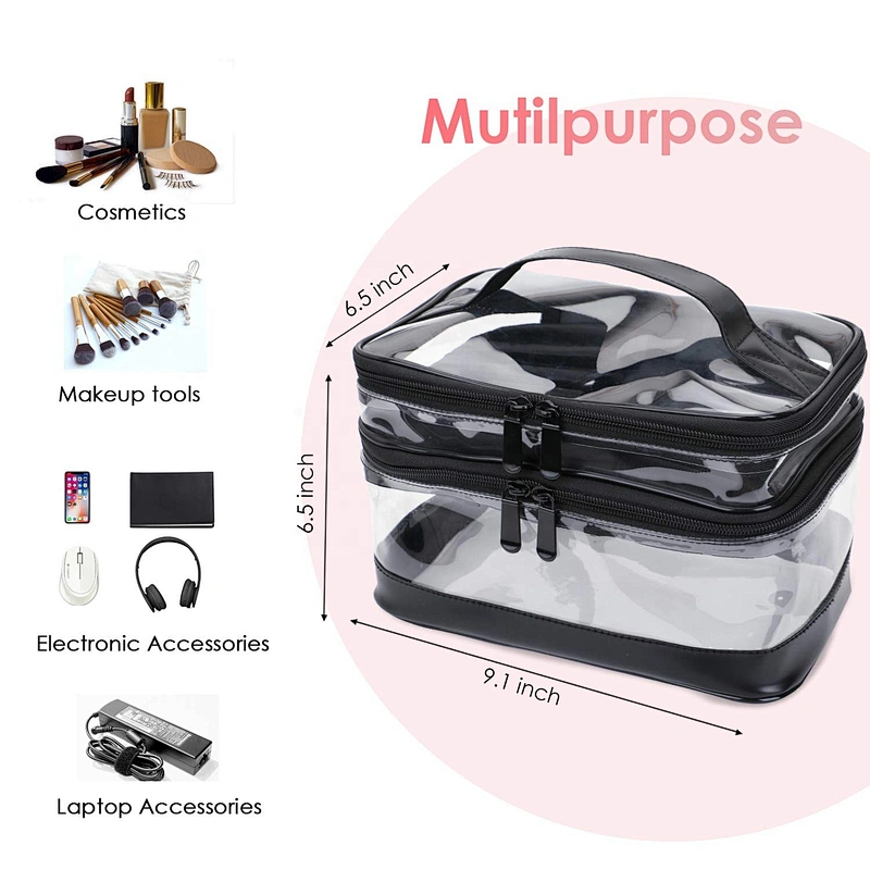 Waterproof Large Portable Clear makeup organizer bag case transparent toiletry bag Luggage Pouch Travel Makeup Cosmetic Bags
