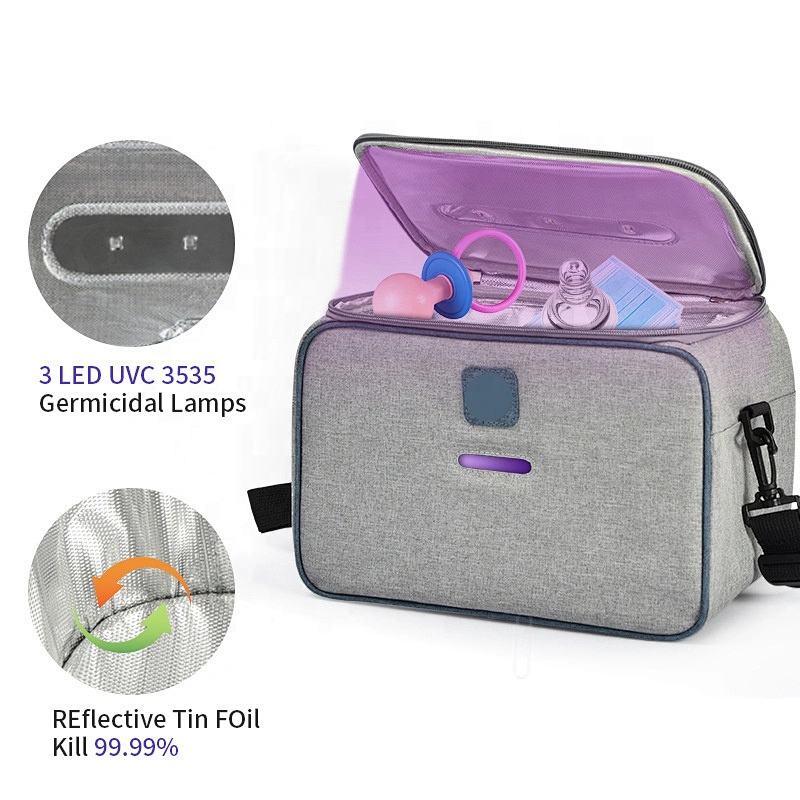 Foldable LED ultraviolet sterilization bag mummy bag UVC baby bottle underwear antivirus storage bag
