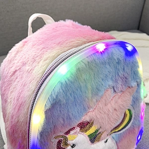 Fashional Cute Plush Mini 3D School Bag Soft Gifts with lamp School Bag 12 inch Sweet Kids Girls School Bag
