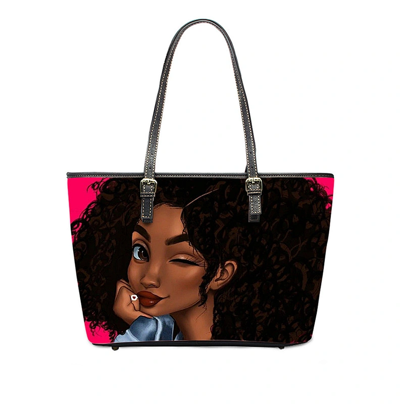 Black Art Girl Magic 2020 African Girl Magic custom PU lady handbag cross-body bag