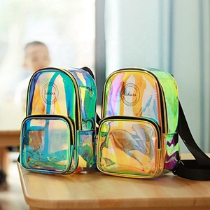 Fashion Waterproof Mini Backpack Laser Holographic PVC bag TPU Transparent Backpack For Girl