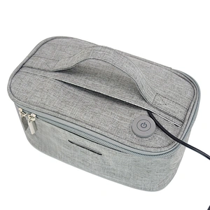 LED Foldable UVC baby items disinfection case with concealed USB charging sterilize handbag
