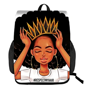 Cool design African Girls Print Cool Kids Middle Schoolbag Travel Backpack bag School bags backpack for Boys Girls Students
