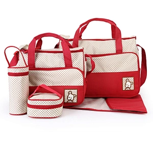 5pcs Family Set Baby Diaper Bag Large Capacity Shoulder Mommy Handle bag for Baby Care with diaper changing pad