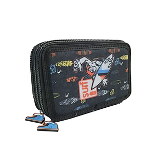 2020 cheap popular 3 zippers New Arrival Factory Wholesale OEM ODM  pencil case school cute pencil case bag For Purple boy