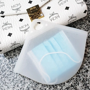 Pollution-proof Face Cover Holder Bags Temporary Clip MASKing Container Food Grade Silicone Facemasked Foldable Case Holder Bag