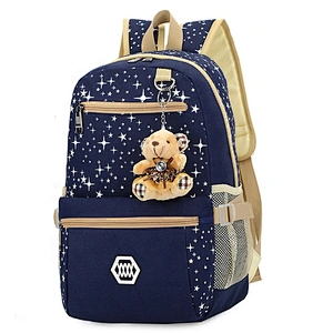 2020 Hot sale 3PCS Bear New Design Durable Canvas Kids backpack college shoulder bag Wholesale Cheap Soft Kids School Bag Set