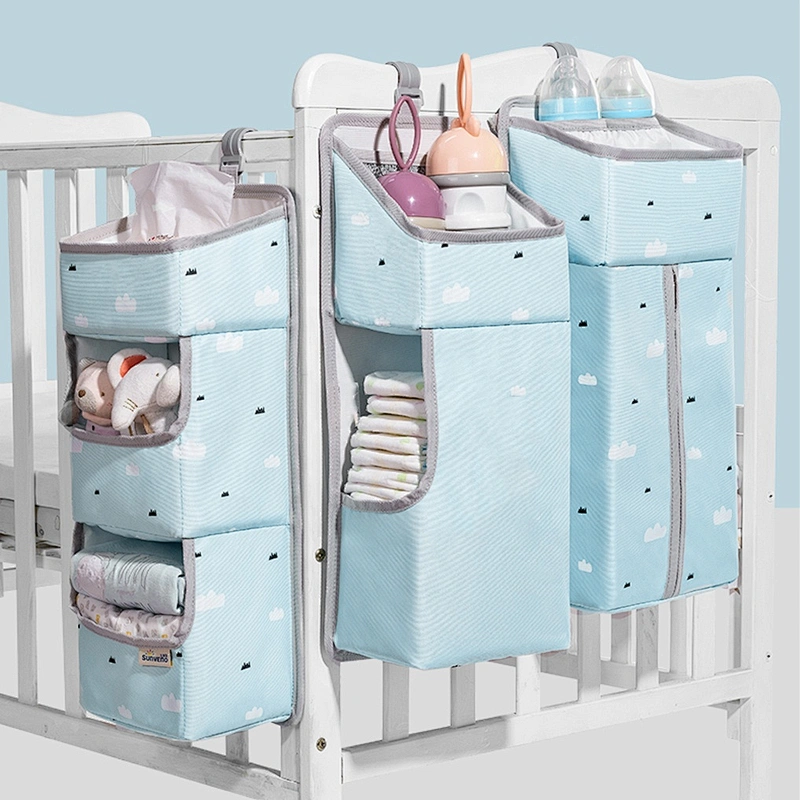 Multi-fuctional Baby stacker nursery storage hanging diaper caddy organizer nappy mummy bags with stroller buckle