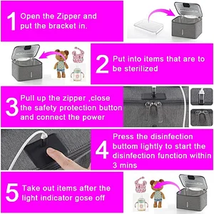Large Foldable Portable Phone UV-C Germicidal Travel Handbag UV Light Sanitizer Bag Box Protective Sterilizer Baby diapers bag