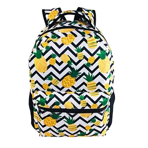 Custom Fashion Girls Pineapple Print  Backpack School Bag Travel Laptop Backpack