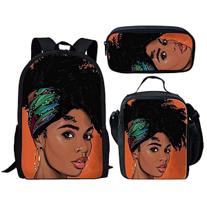 Hot Selling Africa Beauty Princess Fashionable School Bags For Girls Casual Kids School Backpack Set Exclusive Designer Bookbags