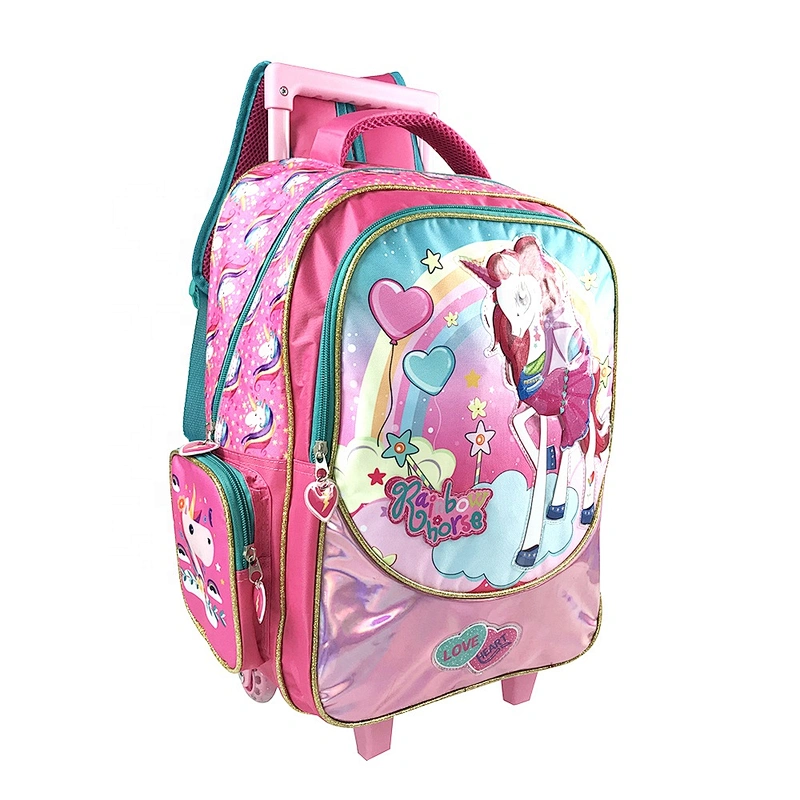wholesale new design trolley bag Backpack Rolling bag children school bags for kids girls travel  waterproof smart With Wheels