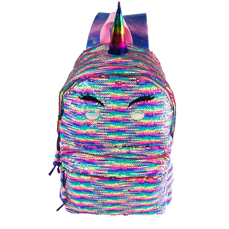 2020 Children School Bags Kids Backpack In high Schoolbag sequin Unicorn Backpacks girl mochila