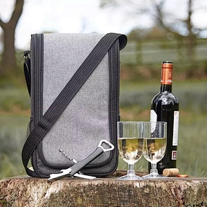 2 Bottle Wine Carrier Bag Tote Insulated Food Cooler bag picnic BOX wine cooler bag