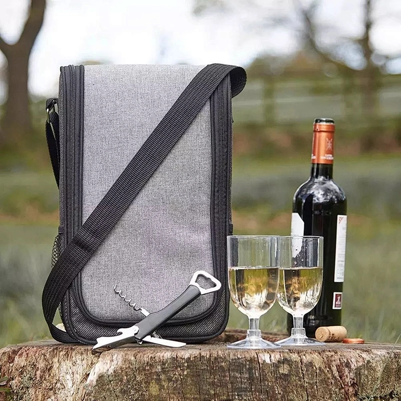 2 Bottle Wine Carrier Bag Tote Insulated Food Cooler bag picnic BOX wine cooler bag