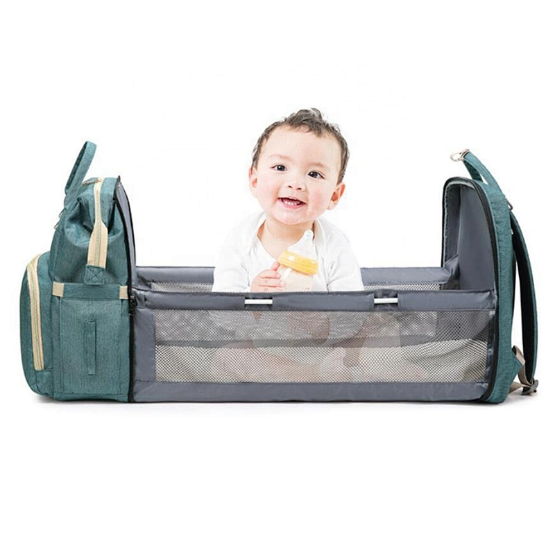 Multifunctional Portable changing backpack baby mummy diaper bags and bed for outdoor travel