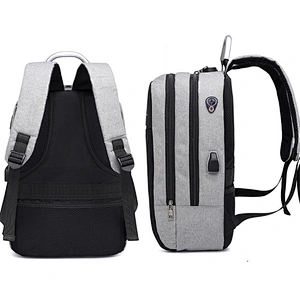 HIgh quality Business travel Nylon waterproof anti-theft laptop backpack bag with USB Charging Port
