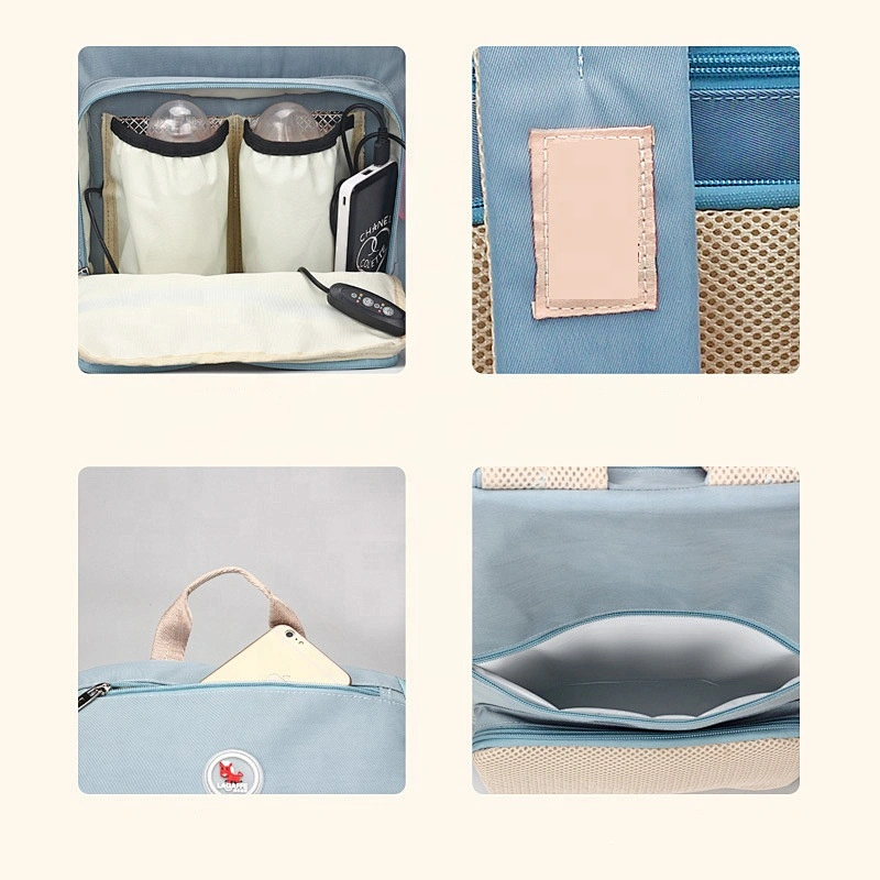 New arrival outdoor USB dry wet depart large storage insulated mummy bag diaper backpack