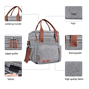 Beach grocery thermal food delivery Foldable Insulated Food Warmer Lunch Insulated Cooler bag Heated Thermal Food Delivery Bag