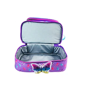 Fashionable customized high quality colorful promotional cooler basket cartoon pattern insulated lunch cooler bag